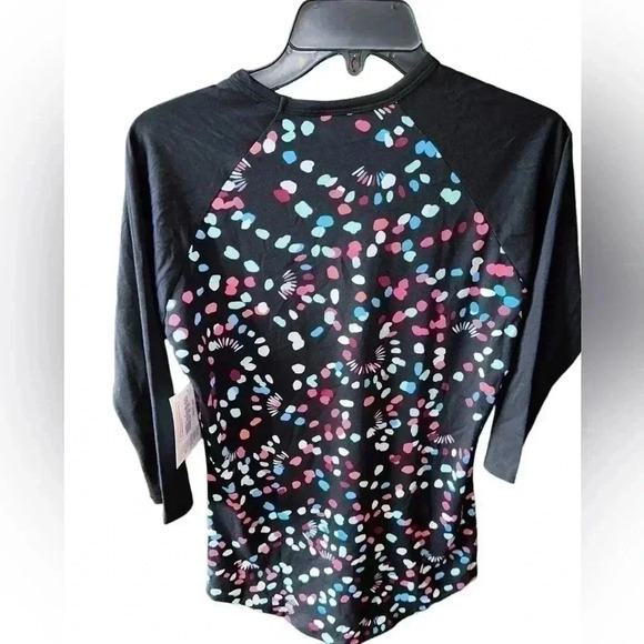 Lularoe Black XXS baseball style Randy T-shirt. NWT . 3/4 sleeve - Picture 2 of 7
